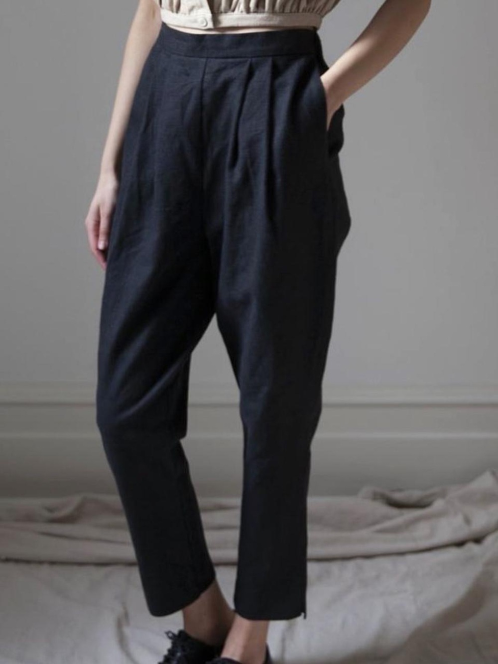 OVATE Black linen Pants Like New